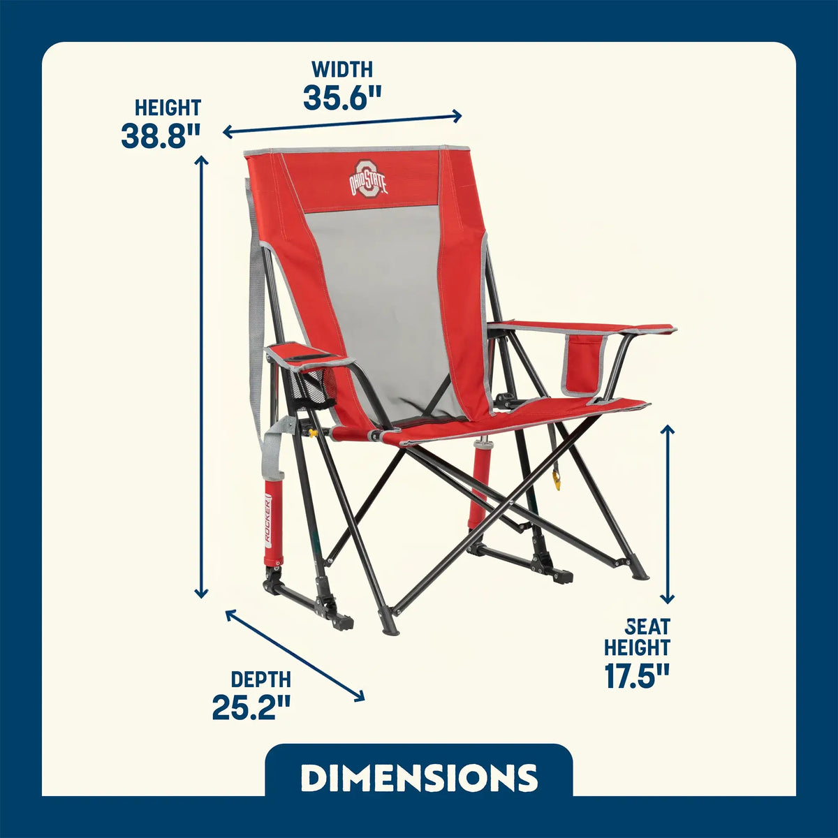 GCI Outdoor product image: Comfort Pro Rocker™ - Ohio State Buckeyes V9 — Comfort Pro Rocker™ - Ohio State Buckeyes